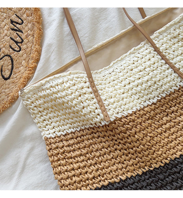 Buy Online Elena Handbags Large Straw Woven Summer Tote