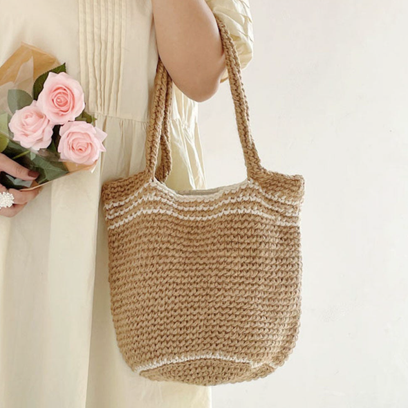Elena Handbags Twine Knitted Shoulder Bag