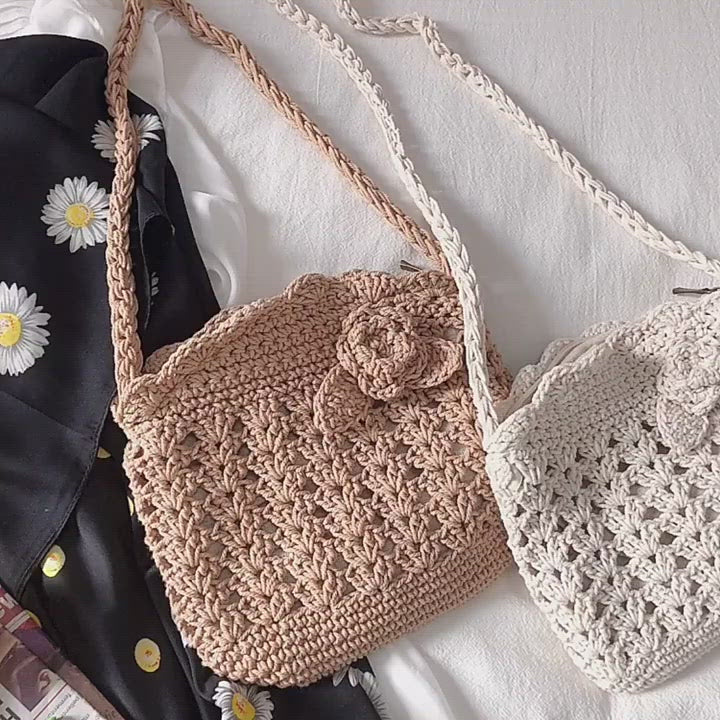 Floral Crochet Mini Purse