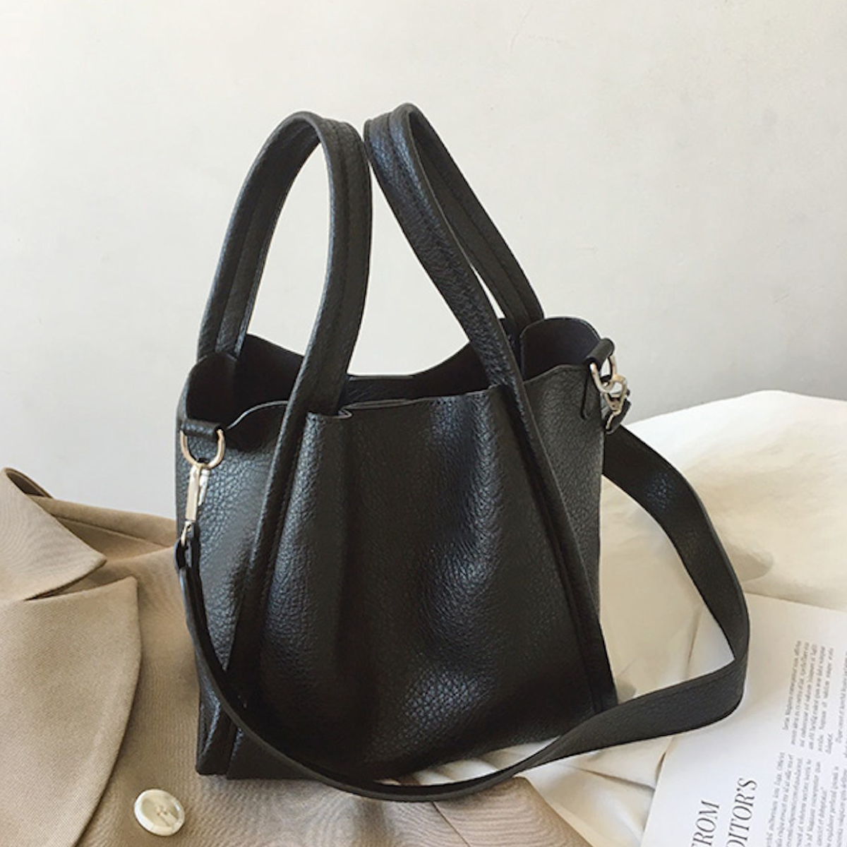 Ultra Soft Leather Bucket Bag