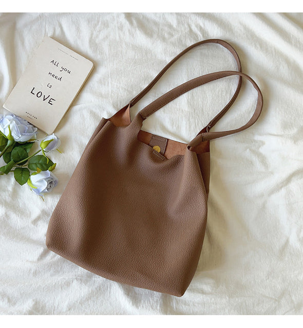 Elena Handbags Soft Leather Tote Bucket Bag