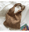 Buy Online High Quality, Unique Handmade Retro Artsy Twist Cotton Knitted Shoulder Bag, Fashion Casual Bag, Handmade Gift for Her, Women's Hand Woven Bag - Elena Handbags