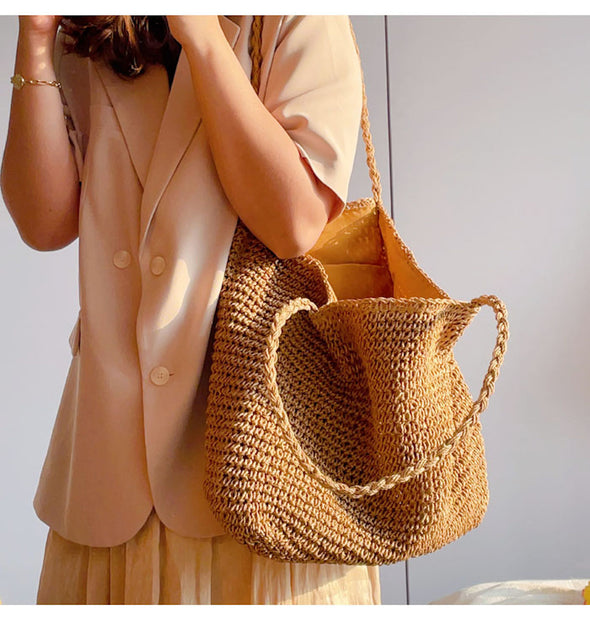 Buy Online Elena Handbags Straw Woven Fashion Tote