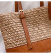 Elena Handbags Straw Woven Tote Shoulder Bag