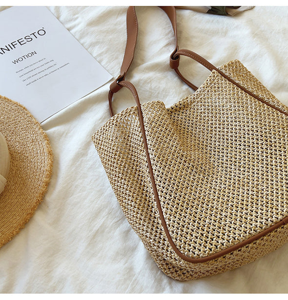 Buy Online Elena Handbags Straw Woven Tote Bag