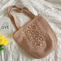 Handmade Cotton Knitted Shoulder Bucket Bag