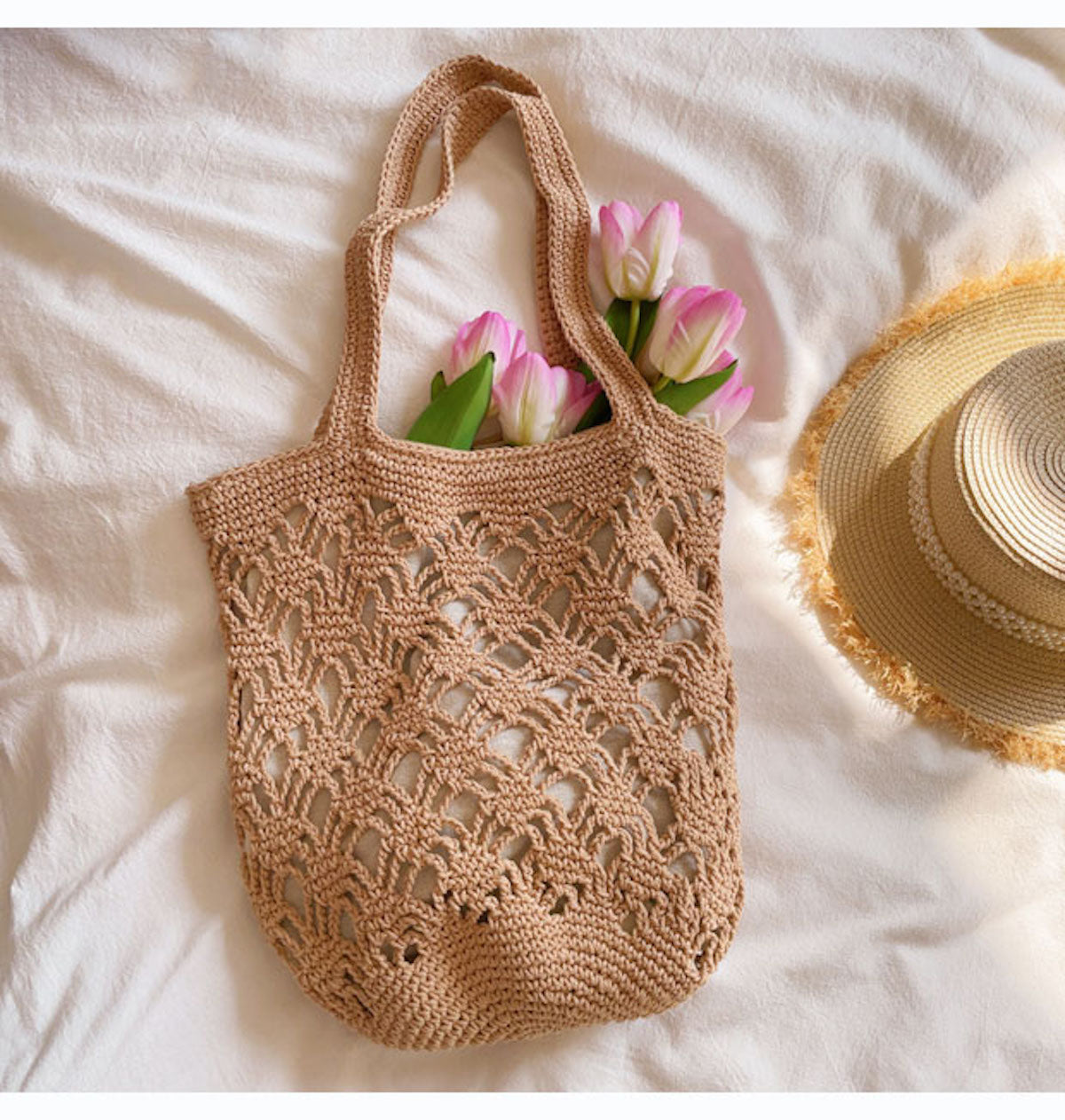 Buy Online Elena Handbags Cotton Crochet Bucket Bag