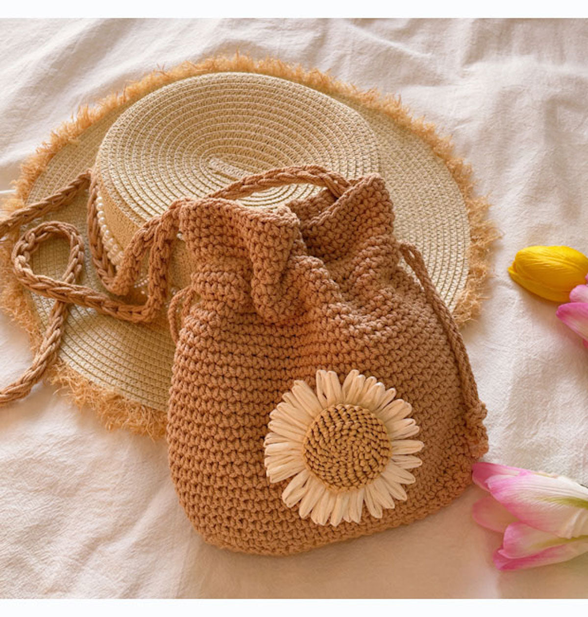 Buy Online Elena Handbags Handmade Crochet Flower Purse