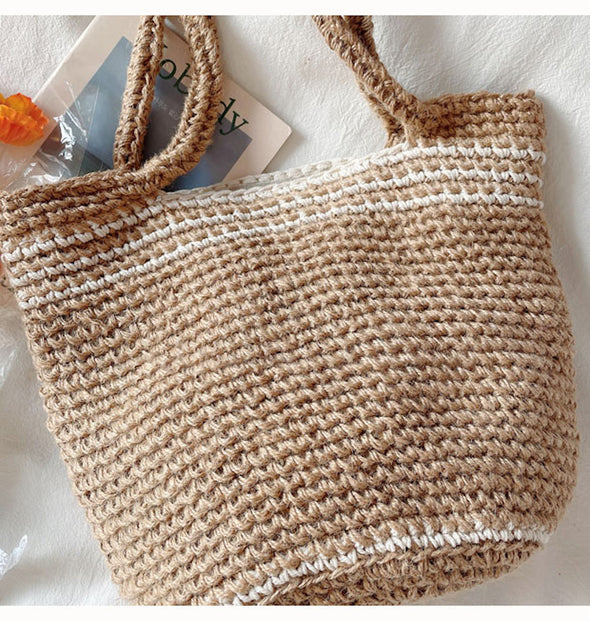 Buy Online High Quality, Unique Handmade Twine Knitted Shoulder Bag, Fashion Casual Tote, Handmade Gift for Her, Women's Hand Woven Bag - Elena Handbags
