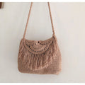 Buy Online High Quality, Unique Handmade Bohemian Tassel Beach Bag, Women Crochet Fringed Crossbody Bag, Hand Knitted Boho Shoulder Bag - Elena Handbags