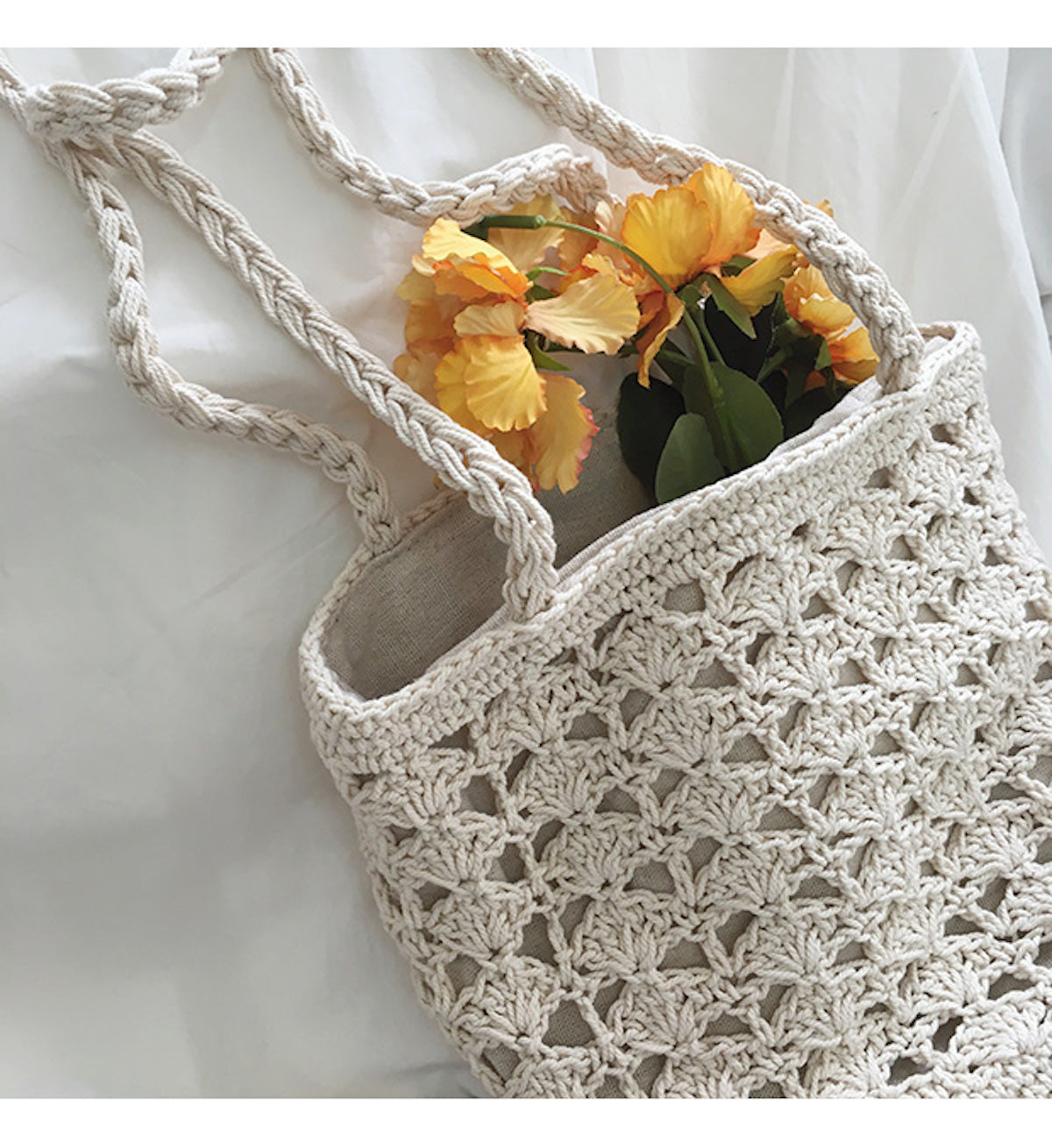 Handmade Crochet Bucket Shoulder Bag