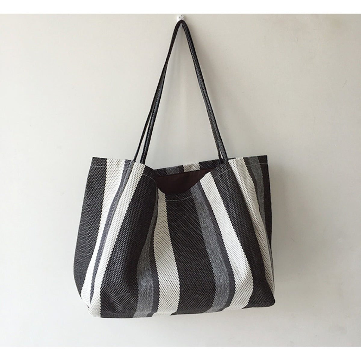 Elena Handbags Canvas Striped Bag