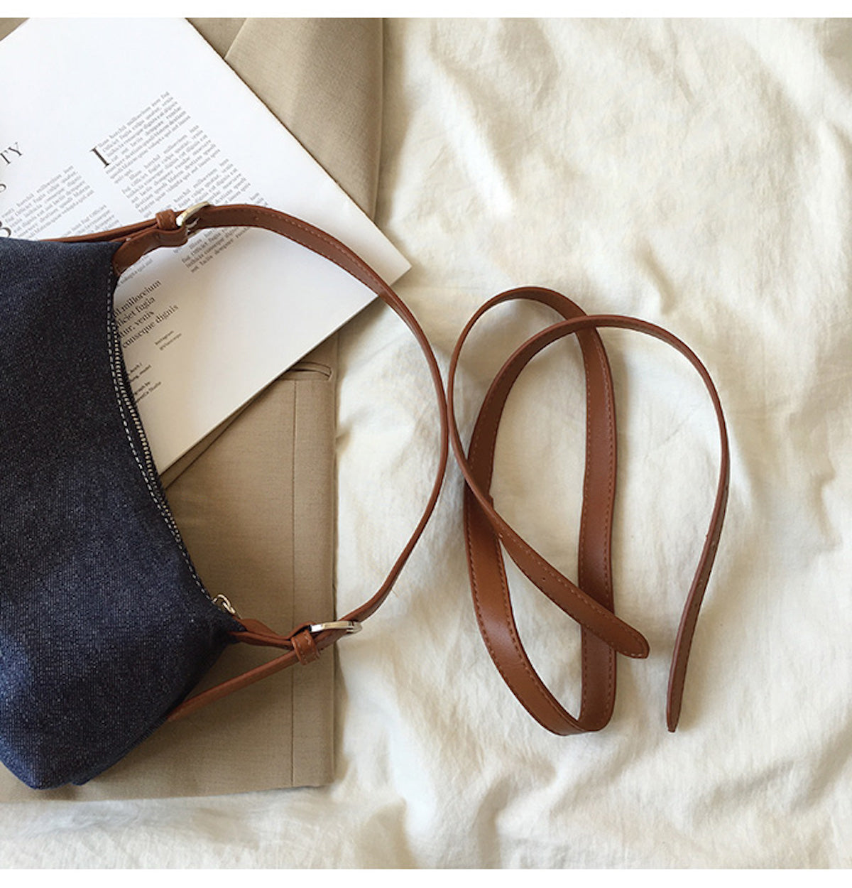 Buy Online Elena Handbags Classic Everyday Denim Shoulder Bag