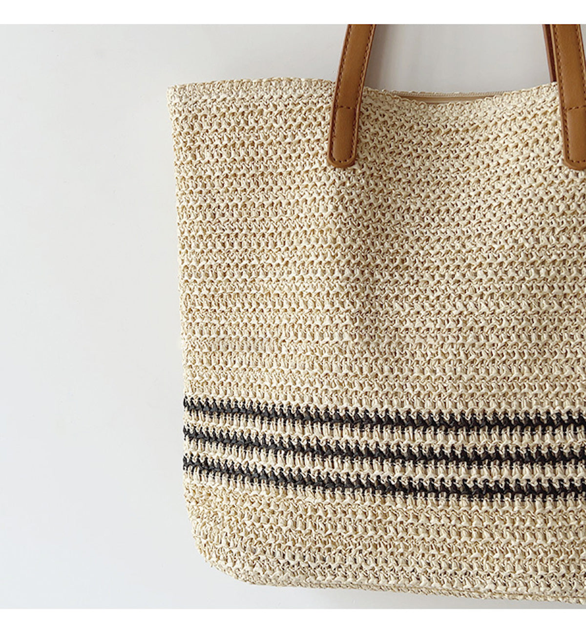 Elena Handbags Large Straw Woven Tote Bag