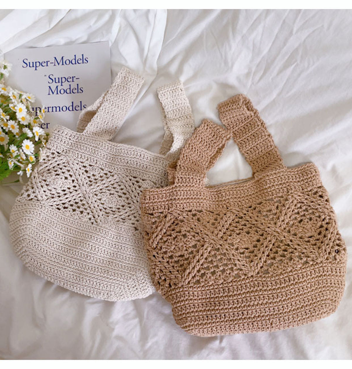 Elena Handbags Minimalistic Cotton Bucket Shoulder Bag