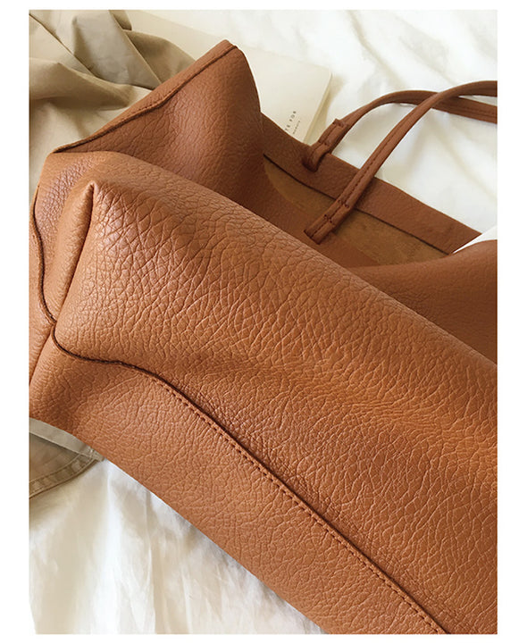 Buy Online Large Carryall Tote In Soft Pebbled Leather