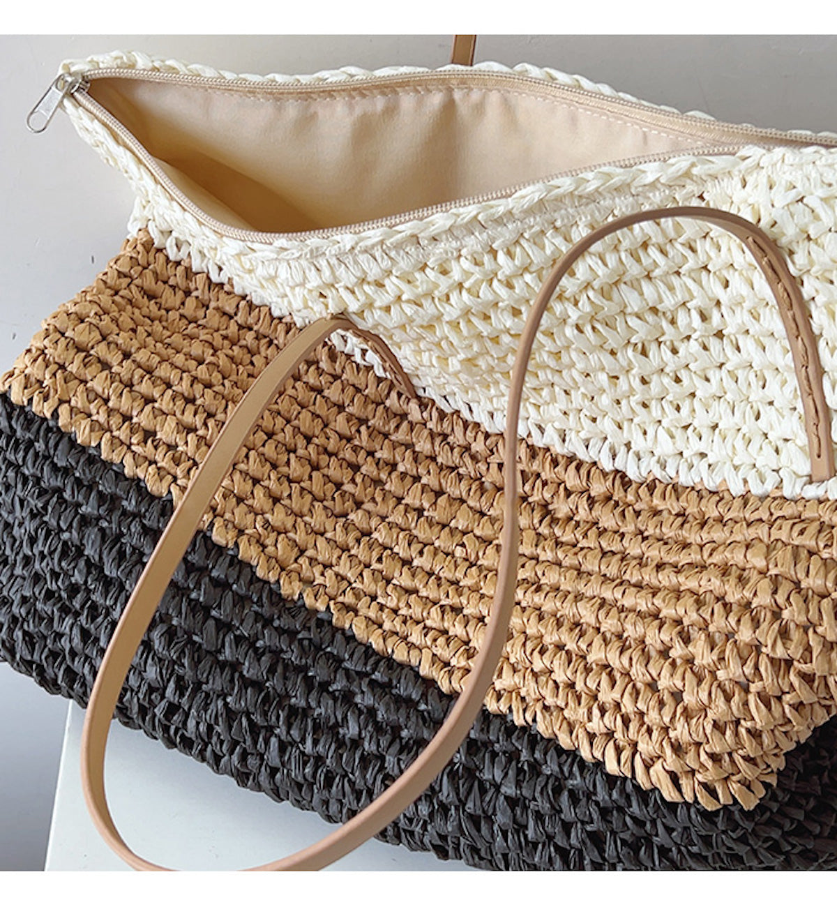 Buy Online Elena Handbags Large Straw Woven Summer Tote