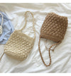 Buy Online High Quality, Unique Handmade Retro Straw Shoulder Bucket Bag, Minimalistic Basket Design, Small Size, Handmade Summer Beach Purse, Raffia Bag - Elena Handbags