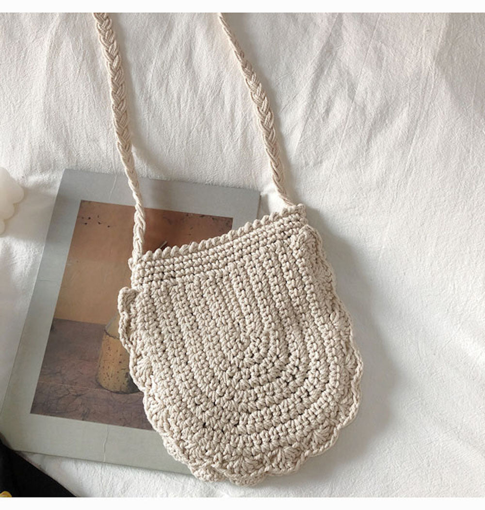 Buy Online High Quality, Unique Handmade Mini Cotton Knitted Shoulder Bag, Handmade Crochet Bag, Fashion Casual Bag, Gift for Her, Women's Woven Bag - Elena Handbags