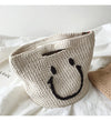 Buy Online Cotton Knitted Smiley Face Bag, Handmade Crochet Purse, Fashion Bag