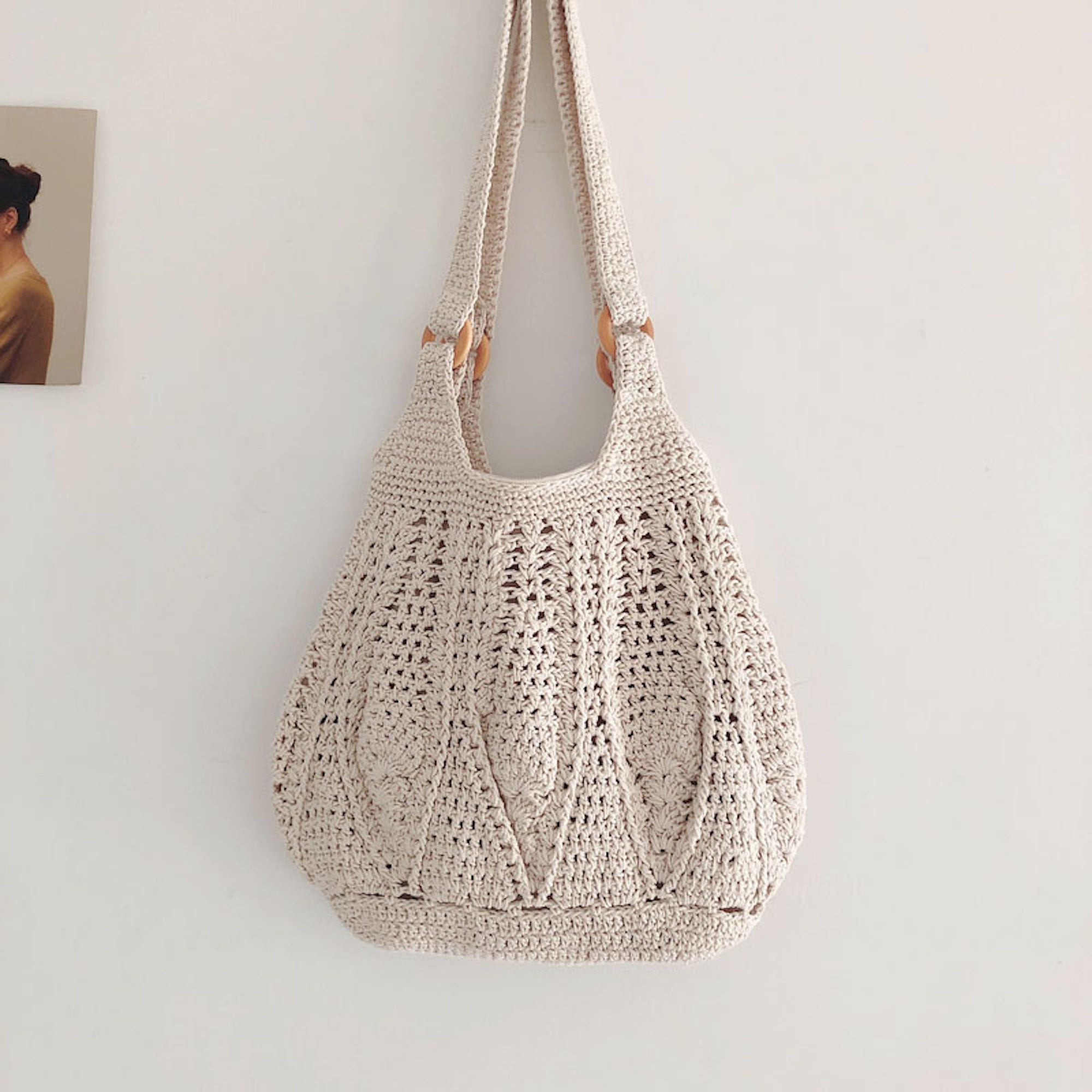 Buy Online High Quality, Unique Handmade Retro Artsy Twist Cotton Knitted Shoulder Bag, Hand Woven, Fashion Casual Bag, Gift for Her, Women's Woven Bag - Elena Handbags