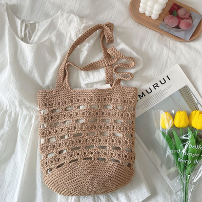 Elena Handbags Artsy Crochet Bucket Bag
