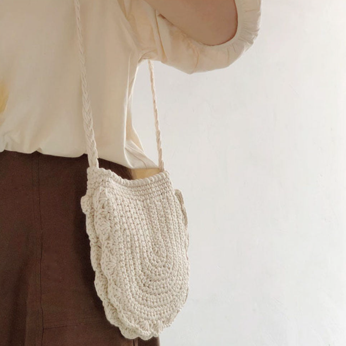 Mini Cotton Knitted Shoulder Bag