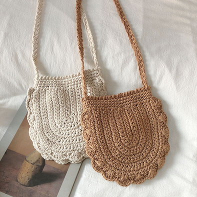 Elena Handbags Mini Cotton Knitted Shoulder Bag