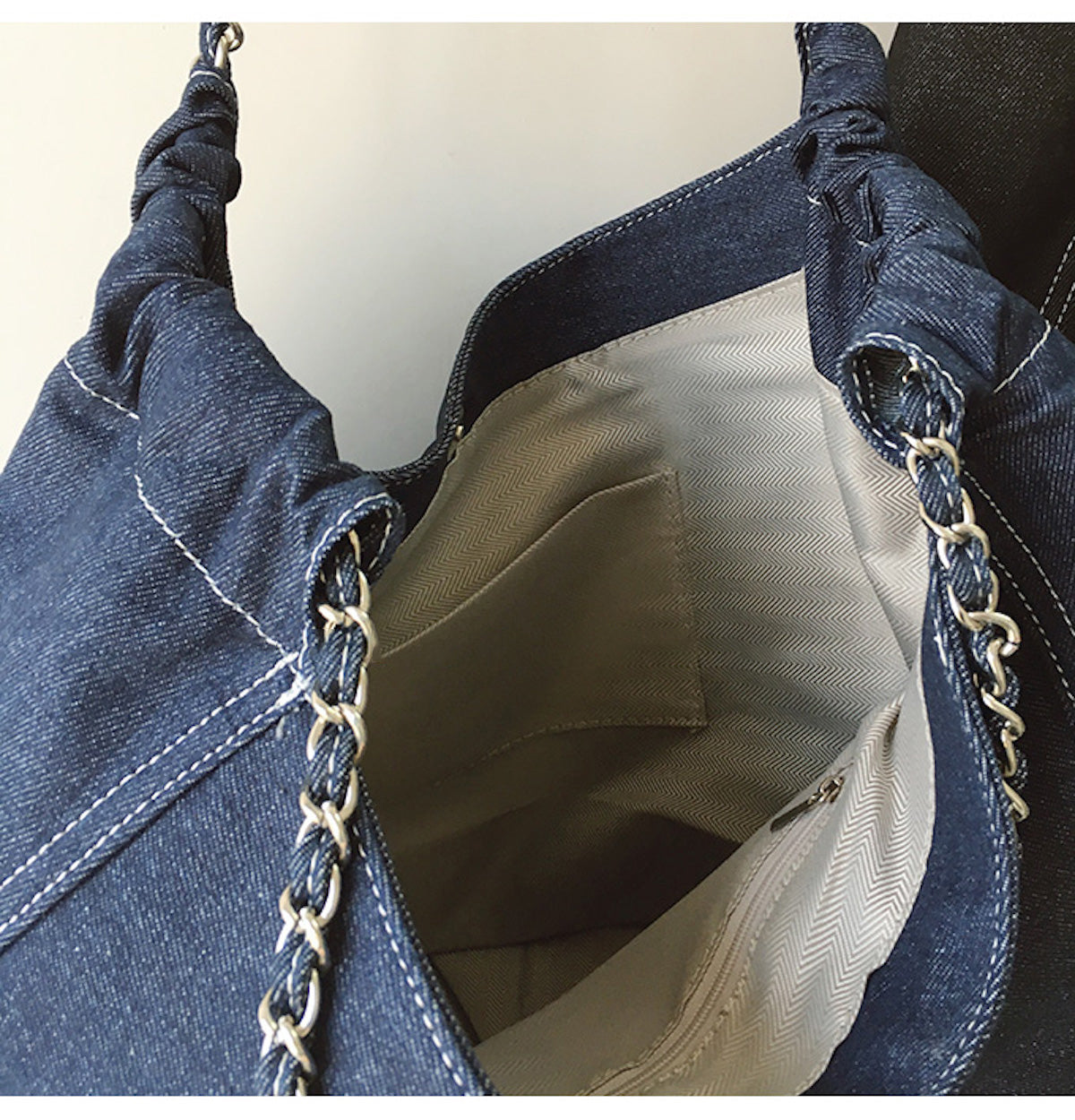Buy Online Elena Handbags Retro Chain Strap Denim Shoulder Bag