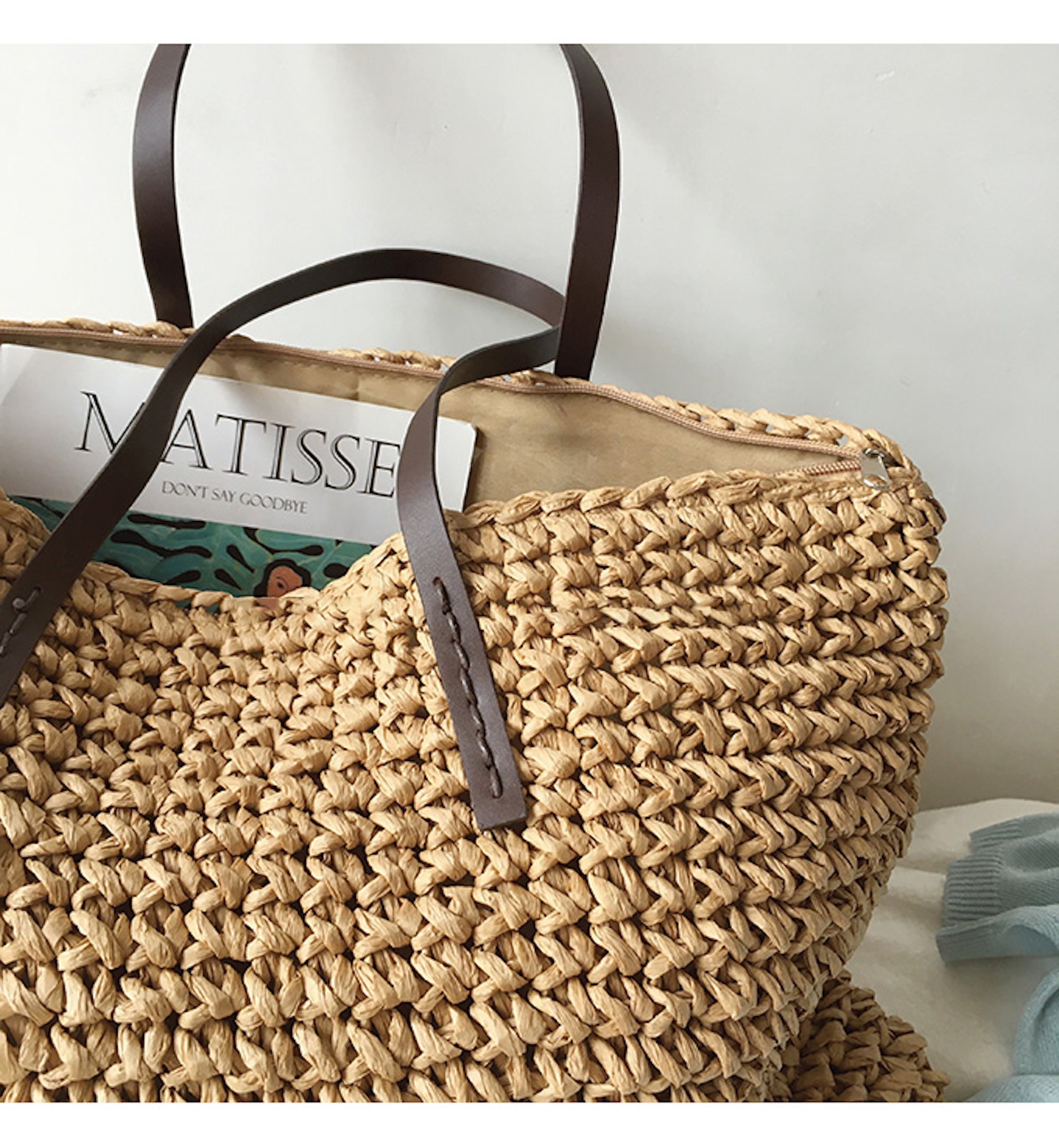 Buy Online High Quality, Unique Handmade Large Straw Woven Tote Bag, Summer Bag, Everyday Shoulder Bag, Beach Bag - Elena Handbags