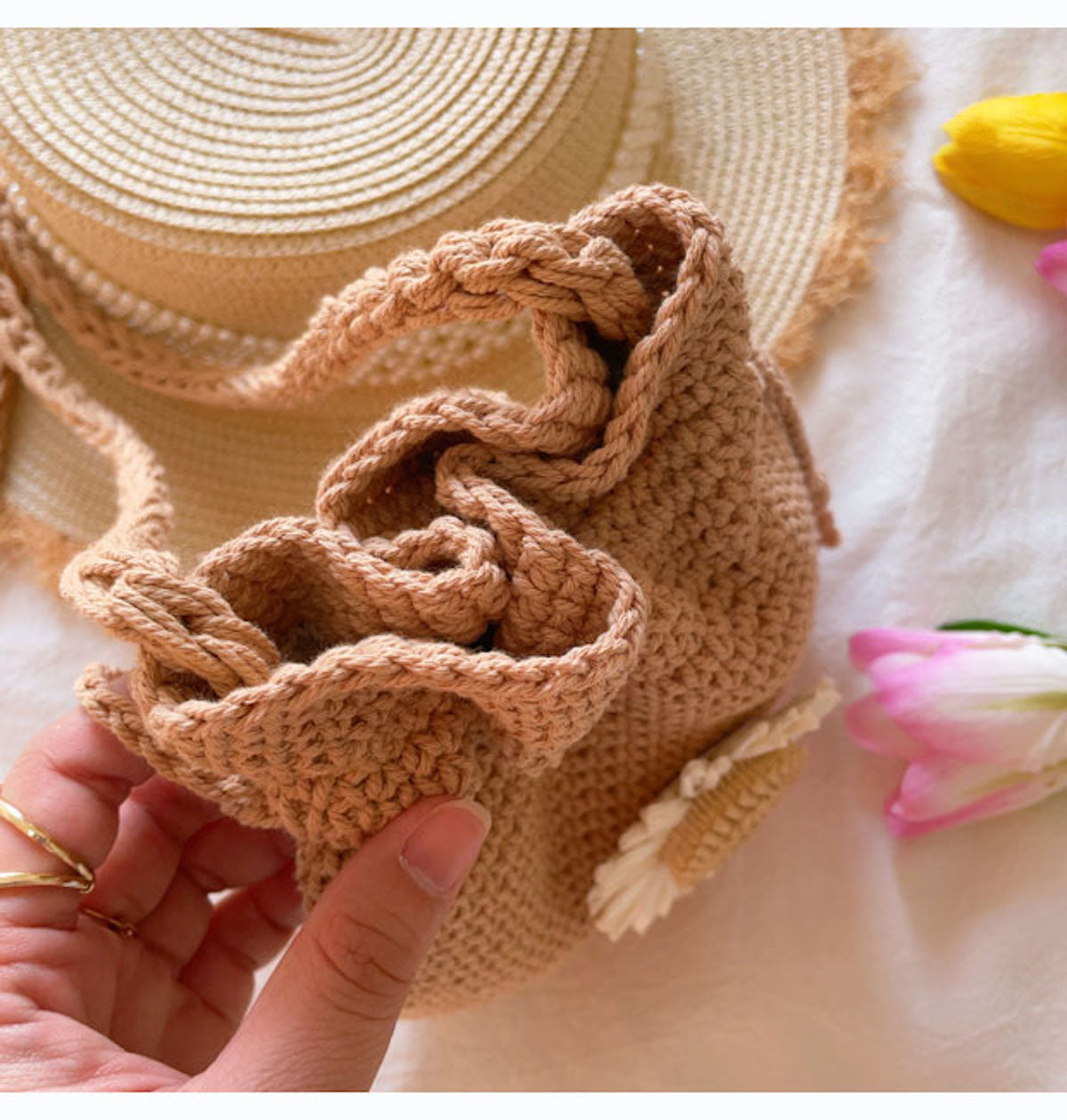 Buy Online Elena Handbags Handmade Crochet Flower Purse