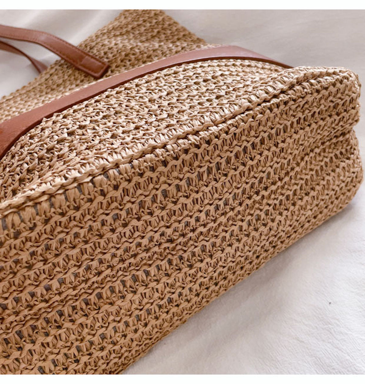 Elena Handbags Straw Woven Tote Shoulder Bag