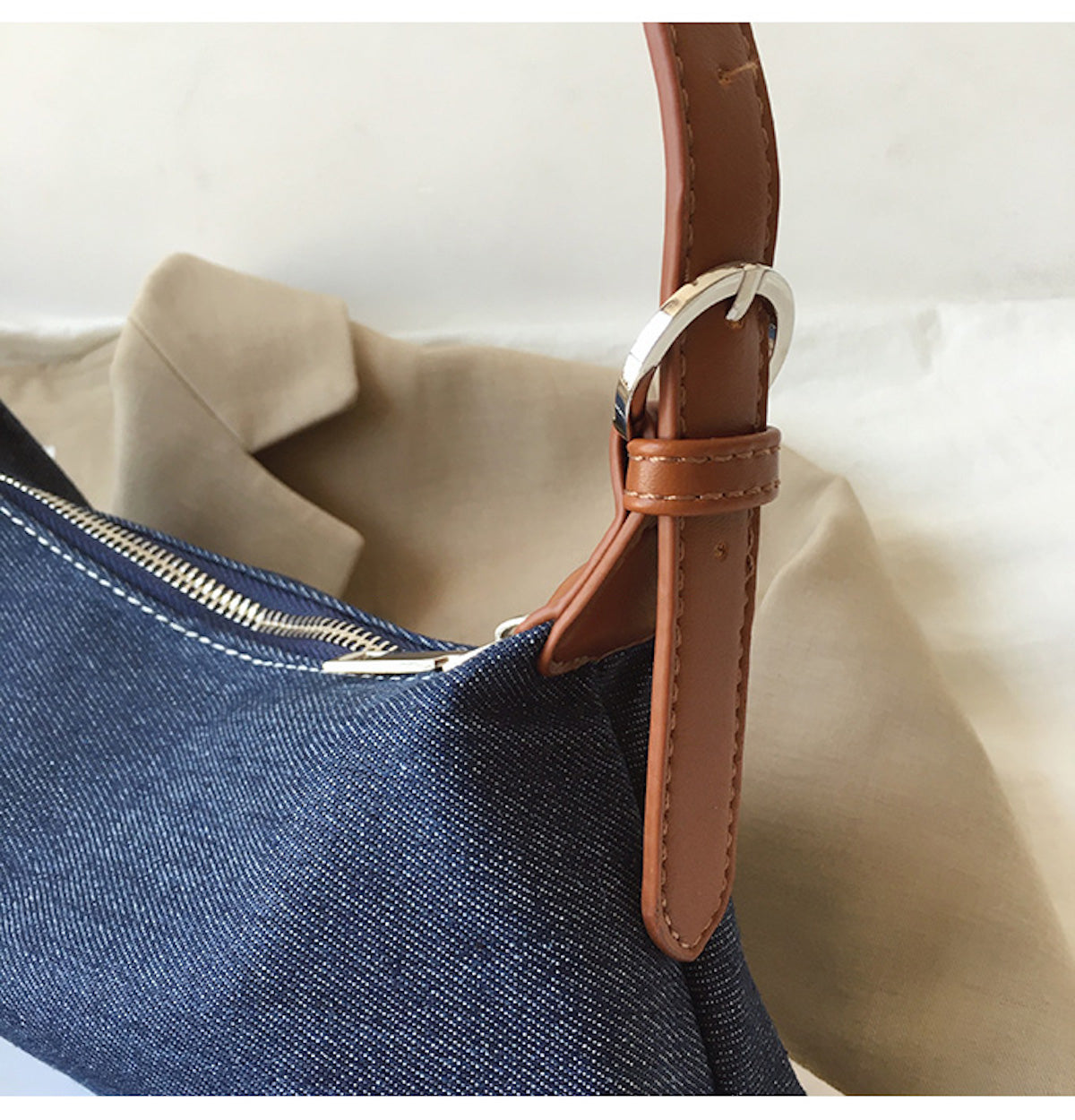 Buy Online Elena Handbags Classic Everyday Denim Shoulder Bag