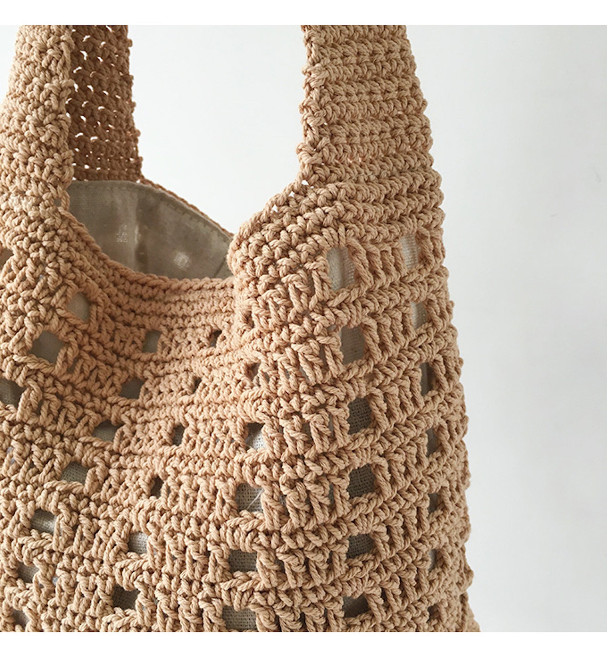 Buy Online High Quality, Unique Handmade Medium Crochet Cotton Bucket Bag, Minimalistic Basket Design, Hand Crochet Woven Purse, Fashion Casual Bag, Women's Purse, Shoulder Bag - Elena Handba