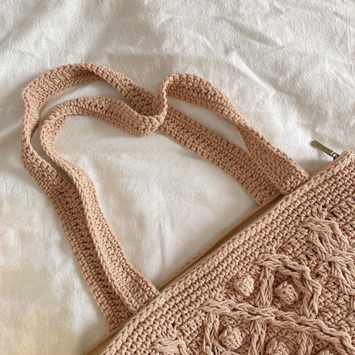 Handmade Cotton Knitted Shoulder Bucket Bag