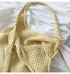 Buy Online High Quality, Unique Handmade Macaron Colored Cotton Knitted Shoulder Bag, Fashion Casual Bag, Handmade Gift for Her, Women's Hand Woven Bag - Elena Handbags