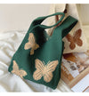 Elena Handbags Cotton Knitted Butterfly Top Handle Bag