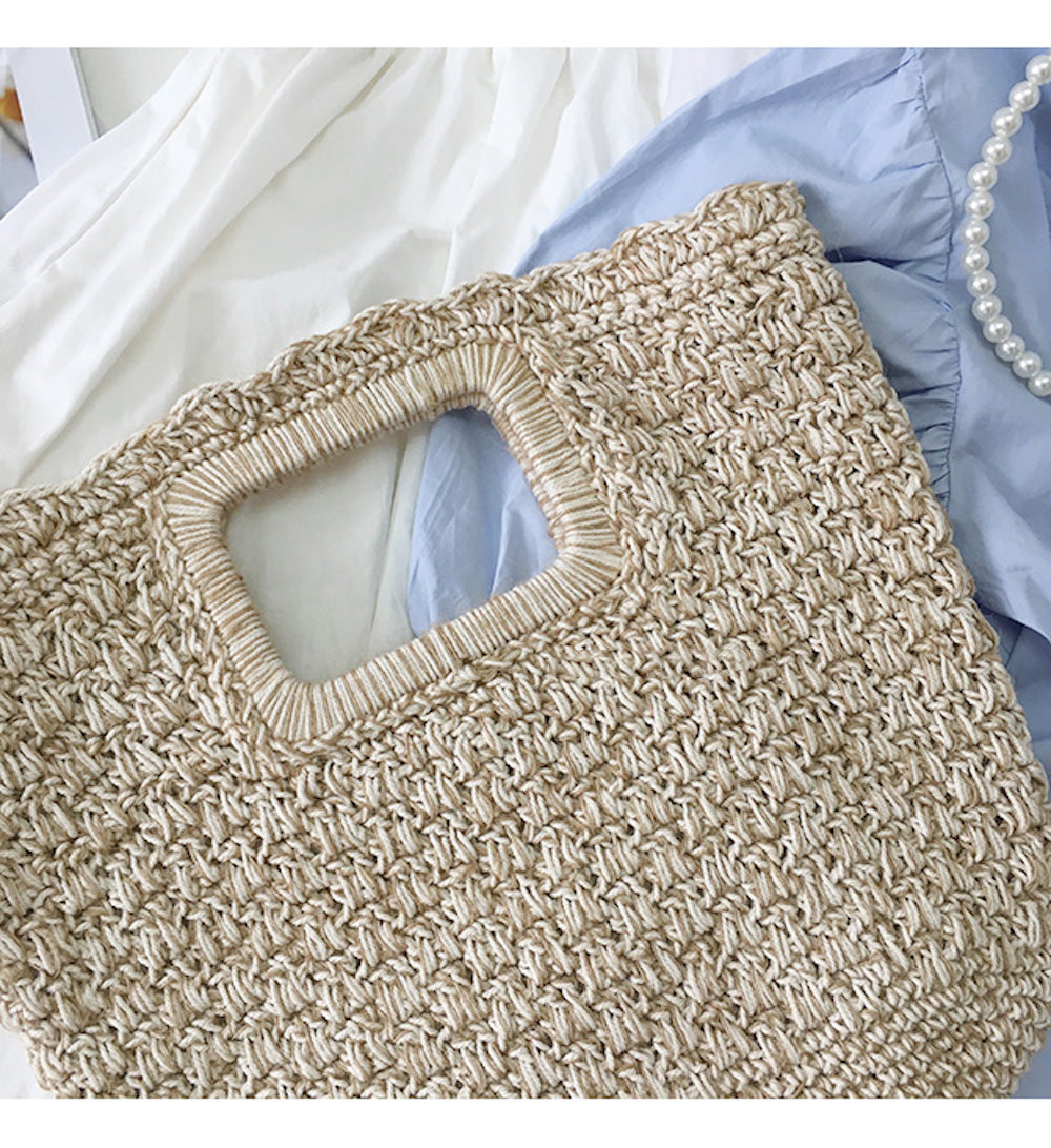 Buy Online High Quality, Unique Handmade Harajuku Style Cotton Knitted Top Handle Tote Bag - Elena Handbags