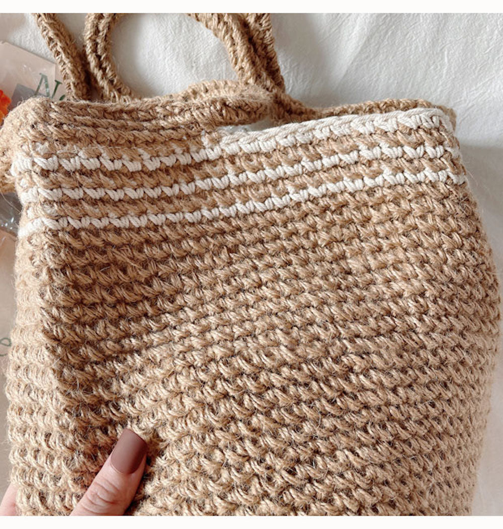 Buy Online High Quality, Unique Handmade Twine Knitted Shoulder Bag, Fashion Casual Tote, Handmade Gift for Her, Women's Hand Woven Bag - Elena Handbags