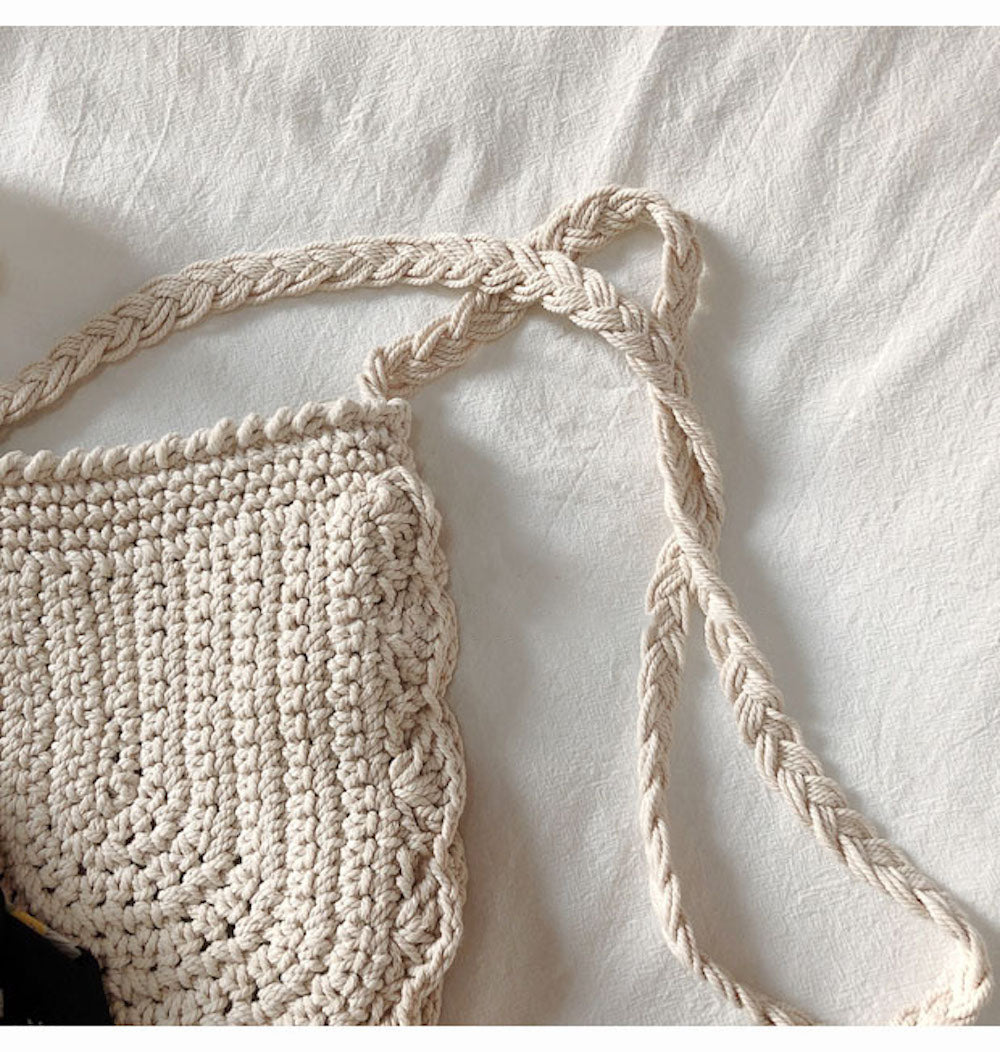 Buy Online High Quality, Unique Handmade Mini Cotton Knitted Shoulder Bag, Handmade Crochet Bag, Fashion Casual Bag, Gift for Her, Women's Woven Bag - Elena Handbags