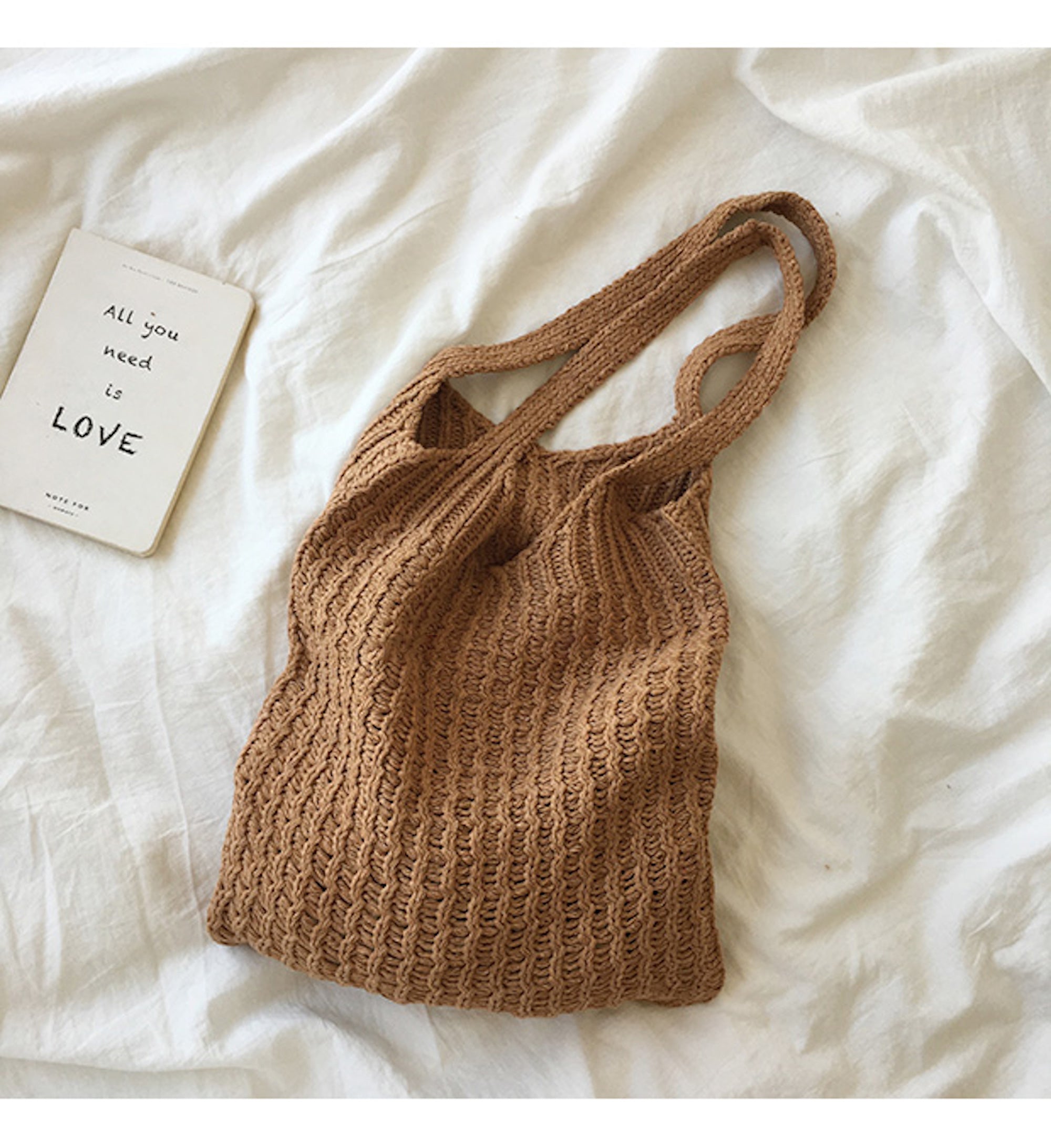 Buy Online High Quality, Unique Handmade Retro Twist Cotton Knitted Shoulder Bag, Fashion Casual Bag, Handmade Gift for Her, Women's Hand Woven Bag - Elena Handbags