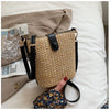 Elena Handbags Crossbody Leather and Straw Bag