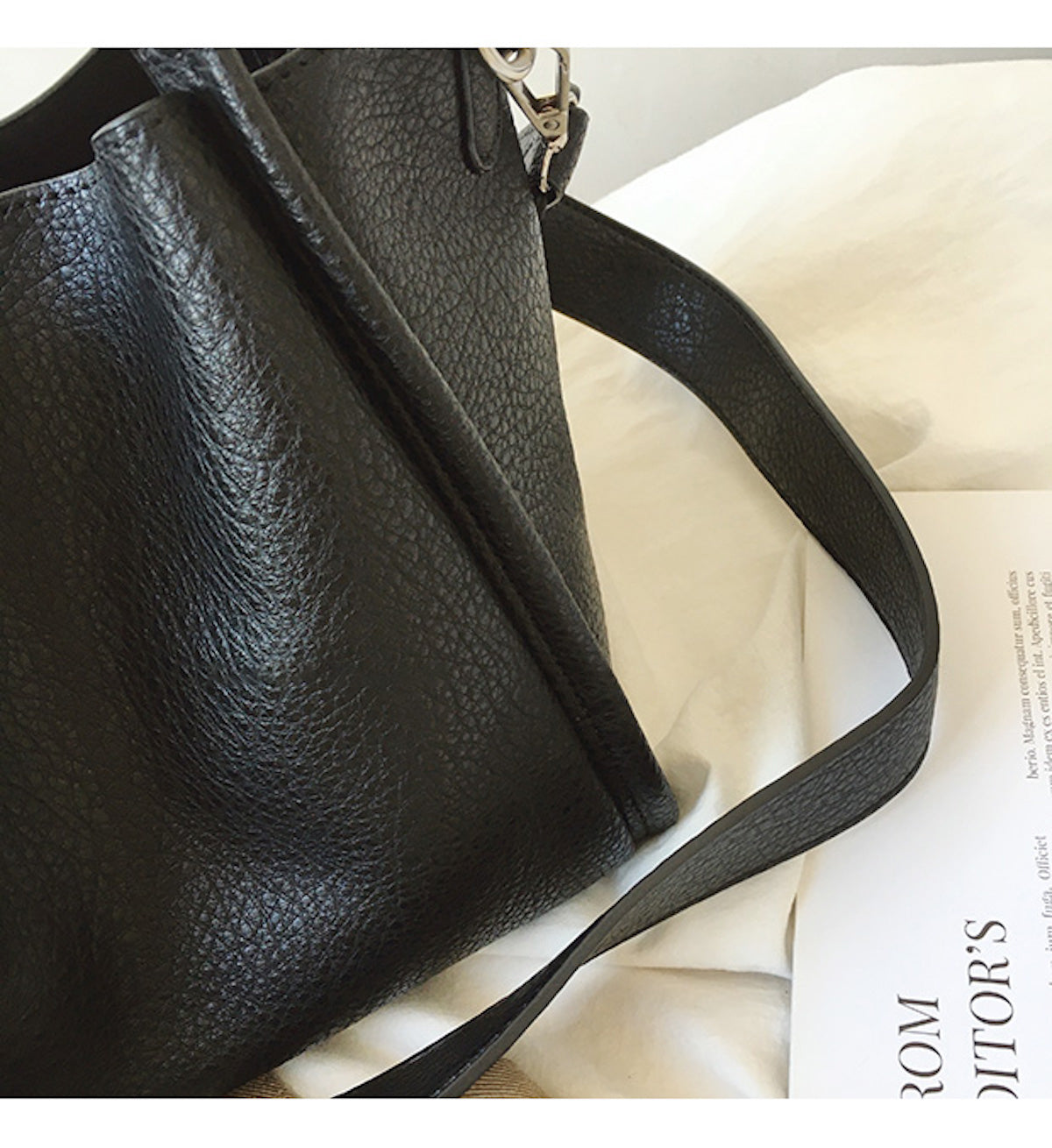 Ultra Soft Leather Bucket Bag
