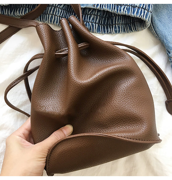 Buy Online High Quality, Unique Mini Leather Bucket Bag, Women's Everyday Shoulder Bag - Elena Handbags