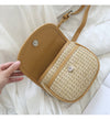 Buy Online Elena Handbags Straw Flap Bag with Leather Trims