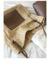 Buy Online High Quality, Unique Handmade Straw Woven Tote Bag with Leather Accent - Elena Handbags