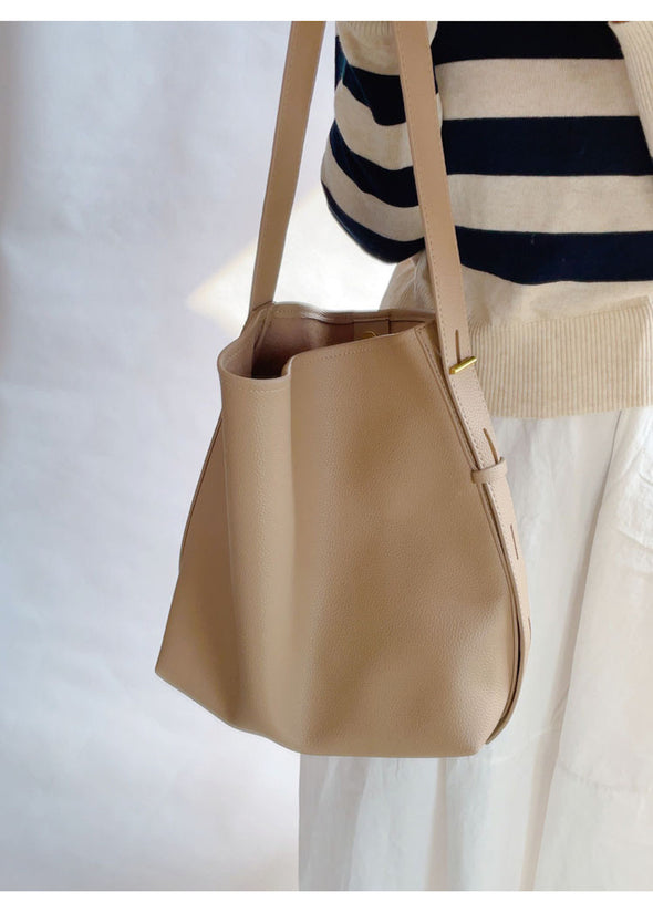 Elena Handbags Retro Bucket Leather Shoulder Bag
