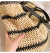 Elena Handbags Large Straw Striped Summer Tote