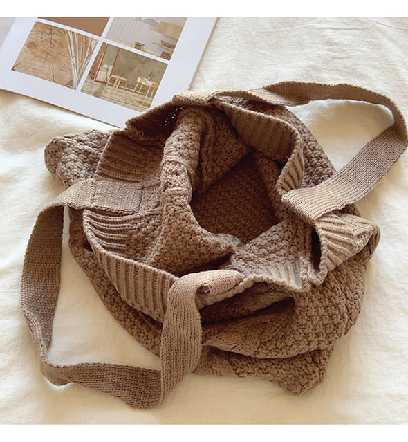 Elena Handbags Retro Twist Knit Shoulder Bag
