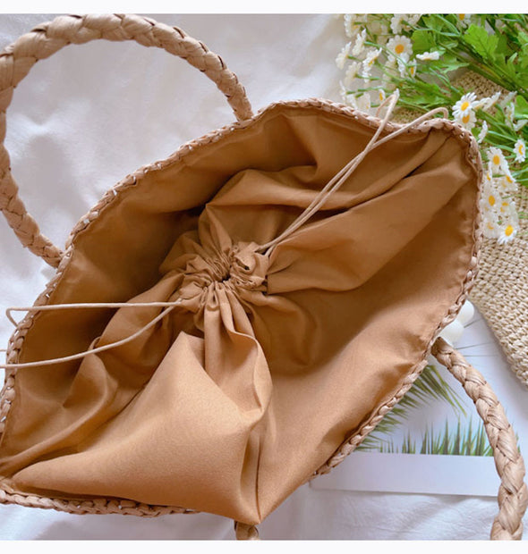 Elena Handbags Straw Woven Summer Beach Bag